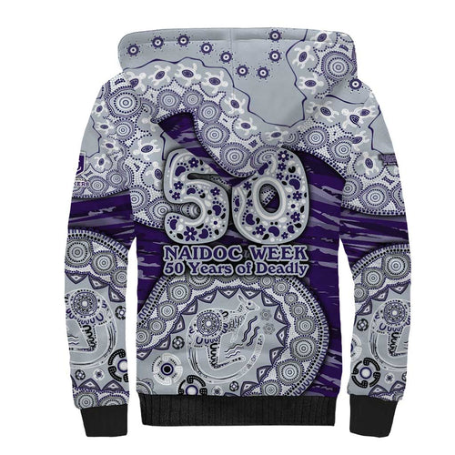 Fremantle Dockers NAIDOC Week 2026 Sherpa Hoodie Australian Aboriginal Dot Art Dreamtime Pattern Style