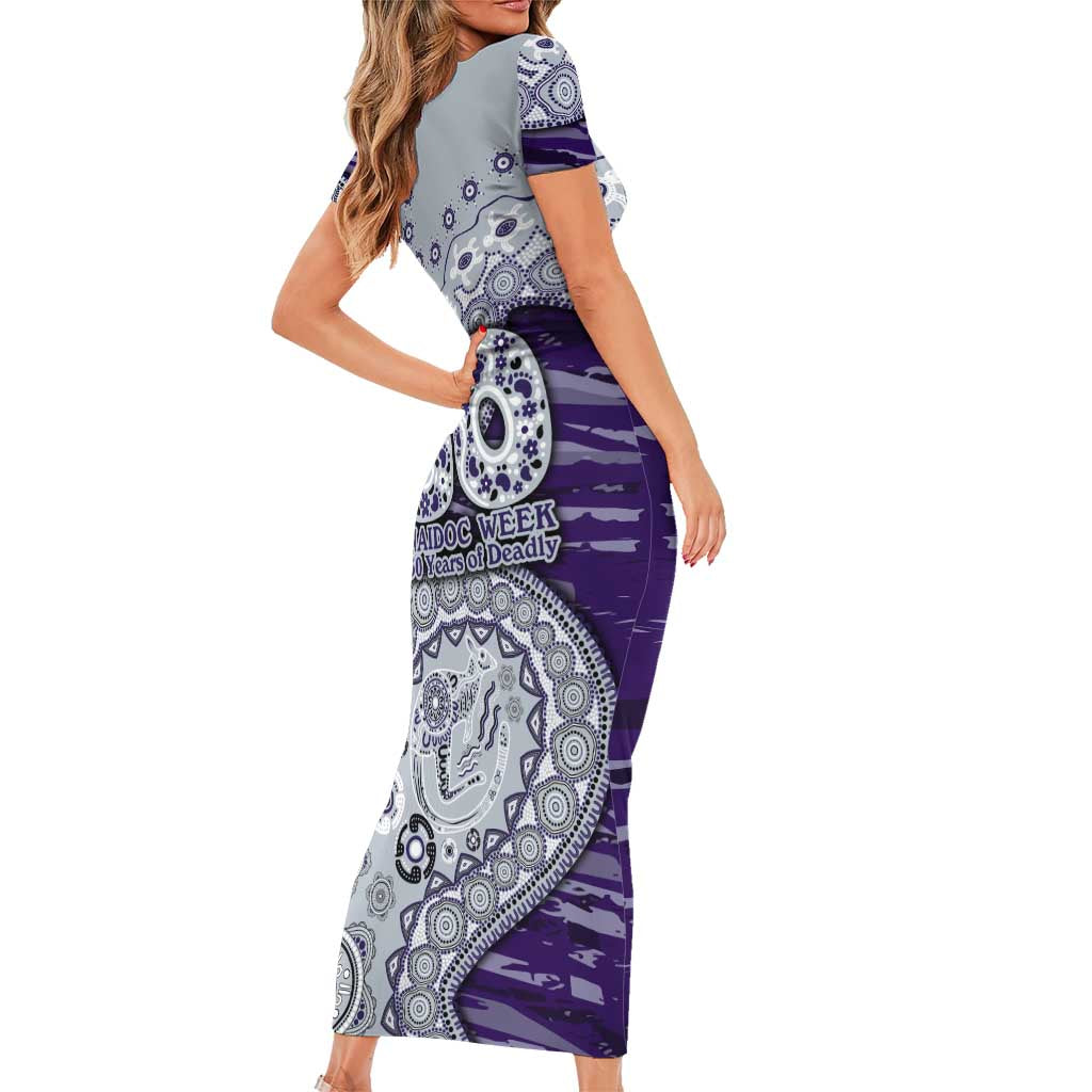 Fremantle Dockers NAIDOC Week 2026 Short Sleeve Bodycon Dress Australian Aboriginal Dot Art Dreamtime Pattern Style