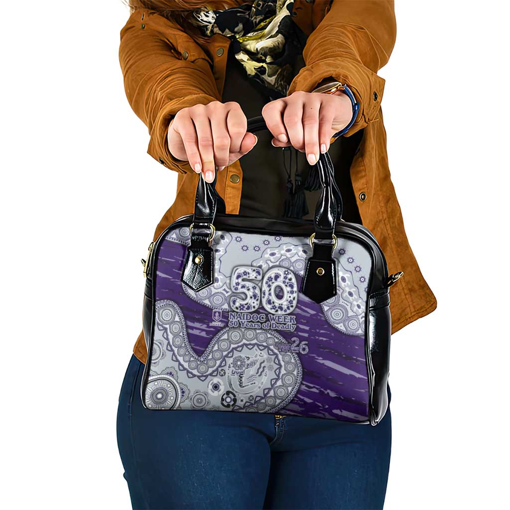 Fremantle Dockers NAIDOC Week 2026 Shoulder Handbag Australian Aboriginal Dot Art Dreamtime Pattern Style