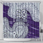 Fremantle Dockers NAIDOC Week 2026 Shower Curtain Australian Aboriginal Dot Art Dreamtime Pattern Style