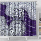 Fremantle Dockers NAIDOC Week 2026 Shower Curtain Australian Aboriginal Dot Art Dreamtime Pattern Style