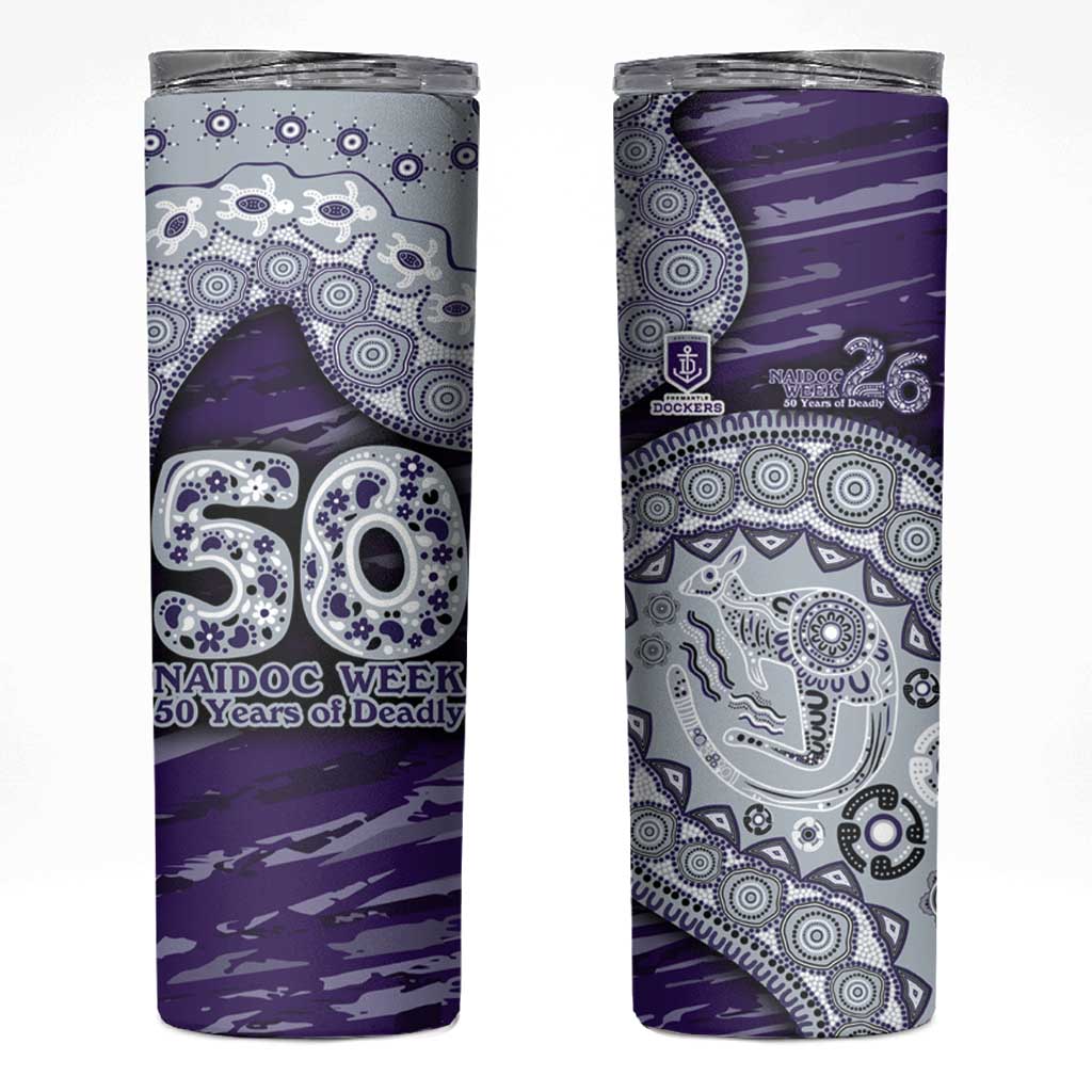 Fremantle Dockers NAIDOC Week 2026 Skinny Tumbler Australian Aboriginal Dot Art Dreamtime Pattern Style