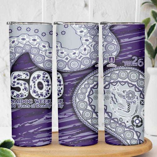 Fremantle Dockers NAIDOC Week 2026 Skinny Tumbler Australian Aboriginal Dot Art Dreamtime Pattern Style