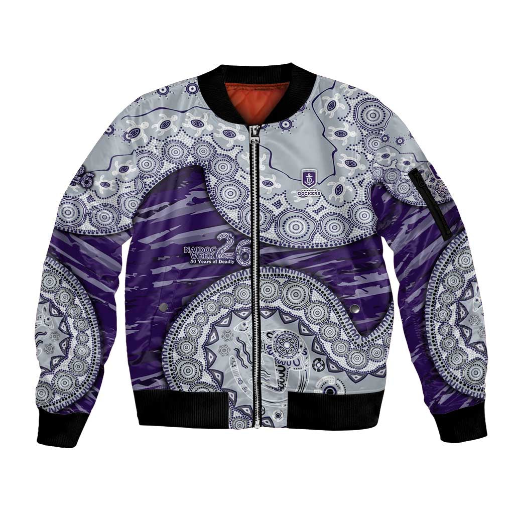Fremantle Dockers NAIDOC Week 2026 Sleeve Zip Bomber Jacket Australian Aboriginal Dot Art Dreamtime Pattern Style