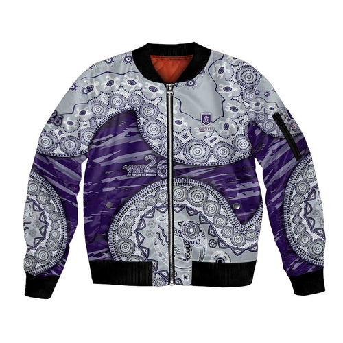 Fremantle Dockers NAIDOC Week 2026 Sleeve Zip Bomber Jacket Australian Aboriginal Dot Art Dreamtime Pattern Style