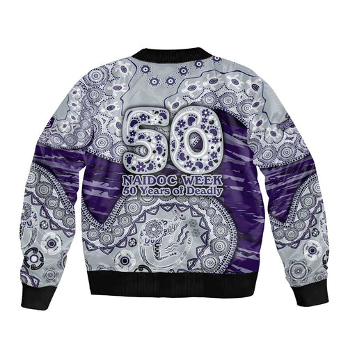 Fremantle Dockers NAIDOC Week 2026 Sleeve Zip Bomber Jacket Australian Aboriginal Dot Art Dreamtime Pattern Style
