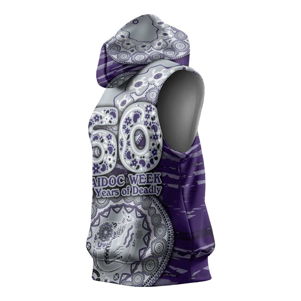 Fremantle Dockers NAIDOC Week 2026 Sleeveless Hoodie Australian Aboriginal Dot Art Dreamtime Pattern Style