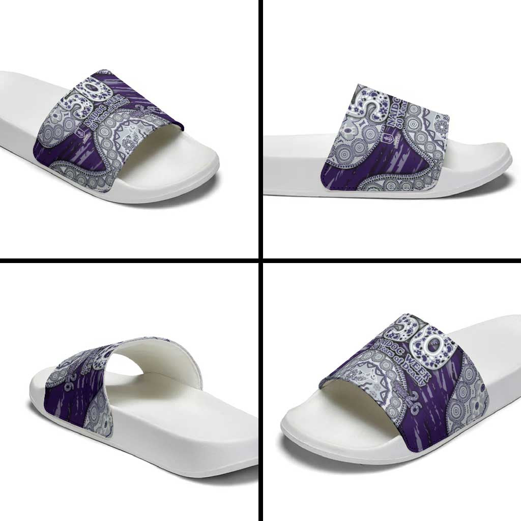 Fremantle Dockers NAIDOC Week 2026 Slide Sandals Australian Aboriginal Dot Art Dreamtime Pattern Style