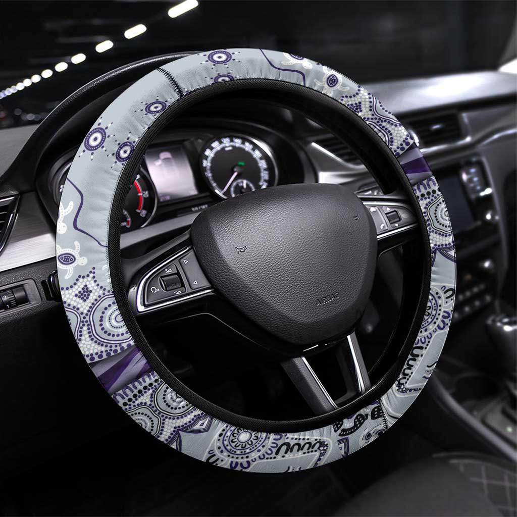 Fremantle Dockers NAIDOC Week 2026 Steering Wheel Cover Australian Aboriginal Dot Art Dreamtime Pattern Style