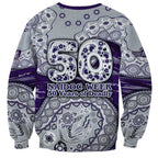 Fremantle Dockers NAIDOC Week 2026 Sweatshirt Australian Aboriginal Dot Art Dreamtime Pattern Style