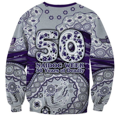 Fremantle Dockers NAIDOC Week 2026 Sweatshirt Australian Aboriginal Dot Art Dreamtime Pattern Style