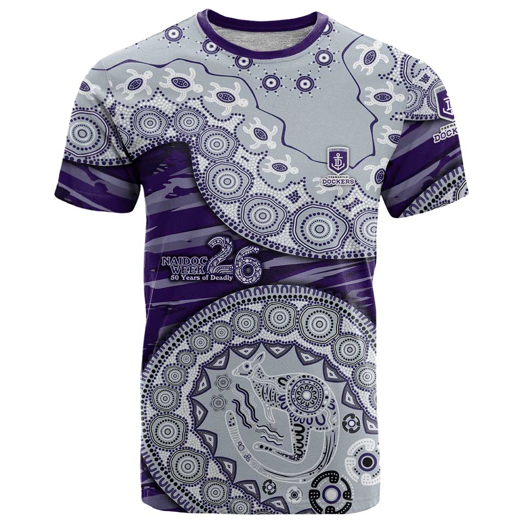 Fremantle Dockers NAIDOC Week 2026 T Shirt Australian Aboriginal Dot Art Dreamtime Pattern Style