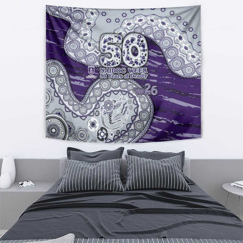 Fremantle Dockers NAIDOC Week 2026 Tapestry Australian Aboriginal Dot Art Dreamtime Pattern Style