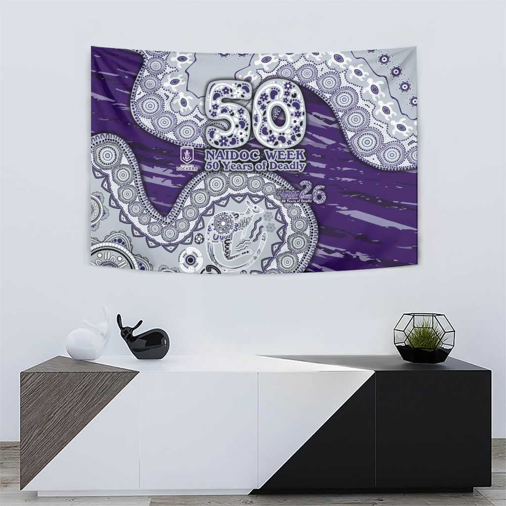 Fremantle Dockers NAIDOC Week 2026 Tapestry Australian Aboriginal Dot Art Dreamtime Pattern Style