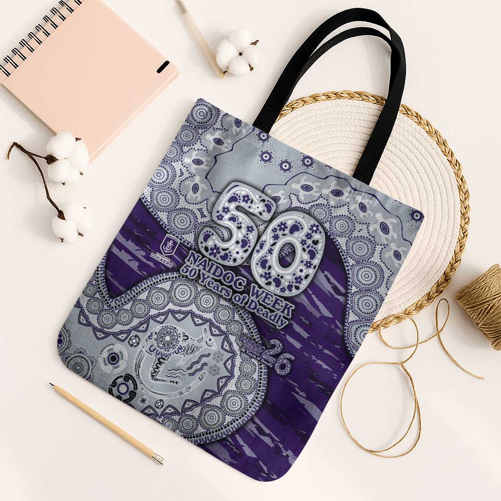 Fremantle Dockers NAIDOC Week 2026 Tote Bag Australian Aboriginal Dot Art Dreamtime Pattern Style