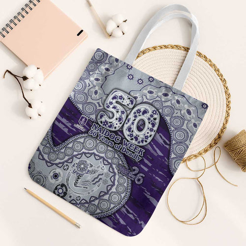 Fremantle Dockers NAIDOC Week 2026 Tote Bag Australian Aboriginal Dot Art Dreamtime Pattern Style