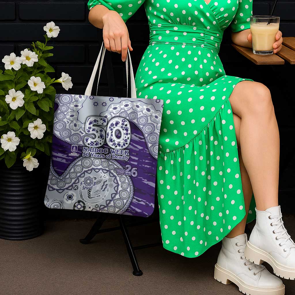 Fremantle Dockers NAIDOC Week 2026 Tote Bag Australian Aboriginal Dot Art Dreamtime Pattern Style