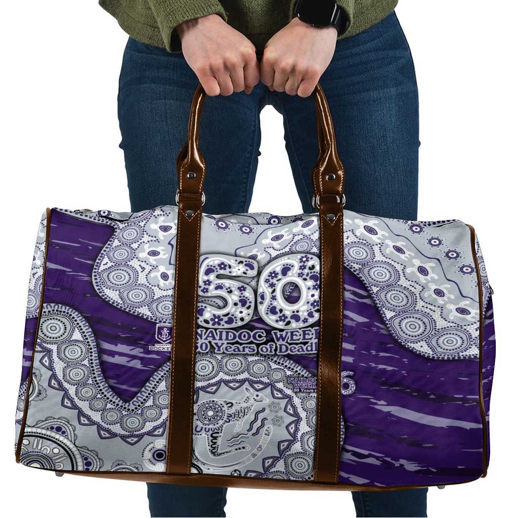 Fremantle Dockers NAIDOC Week 2026 Travel Bag Australian Aboriginal Dot Art Dreamtime Pattern Style