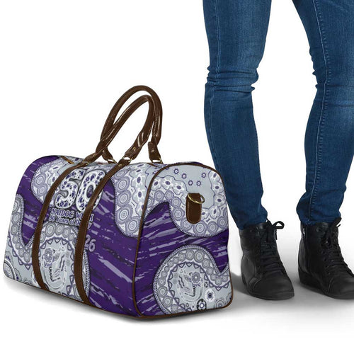 Fremantle Dockers NAIDOC Week 2026 Travel Bag Australian Aboriginal Dot Art Dreamtime Pattern Style