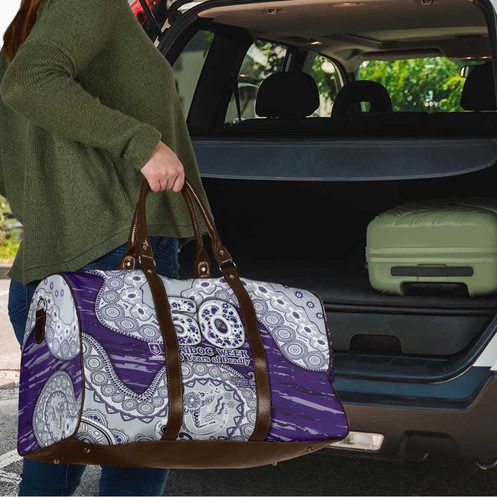 Fremantle Dockers NAIDOC Week 2026 Travel Bag Australian Aboriginal Dot Art Dreamtime Pattern Style