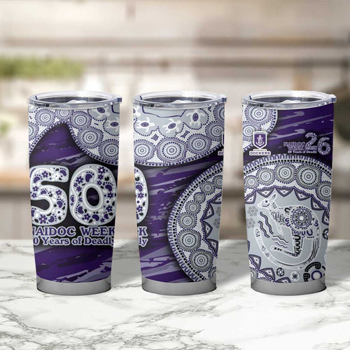 Fremantle Dockers NAIDOC Week 2026 Tumbler Cup Australian Aboriginal Dot Art Dreamtime Pattern Style