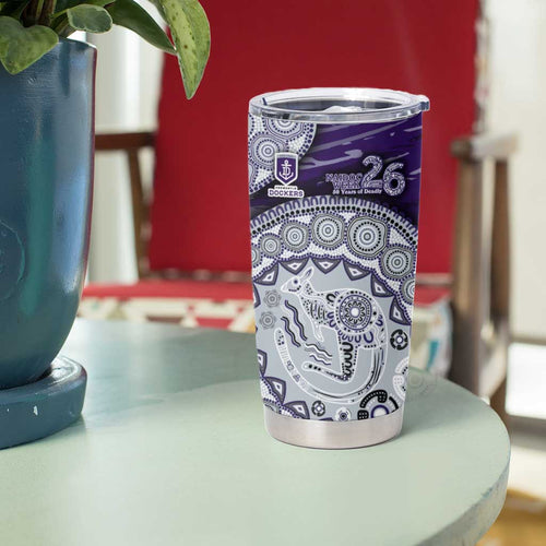 Fremantle Dockers NAIDOC Week 2026 Tumbler Cup Australian Aboriginal Dot Art Dreamtime Pattern Style