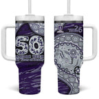 Fremantle Dockers NAIDOC Week 2026 Tumbler With Handle Australian Aboriginal Dot Art Dreamtime Pattern Style
