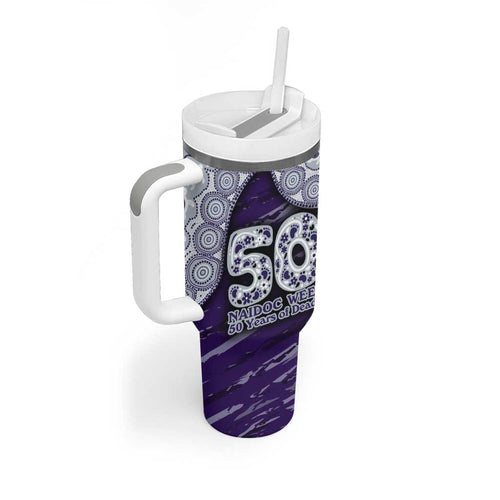 Fremantle Dockers NAIDOC Week 2026 Tumbler With Handle Australian Aboriginal Dot Art Dreamtime Pattern Style