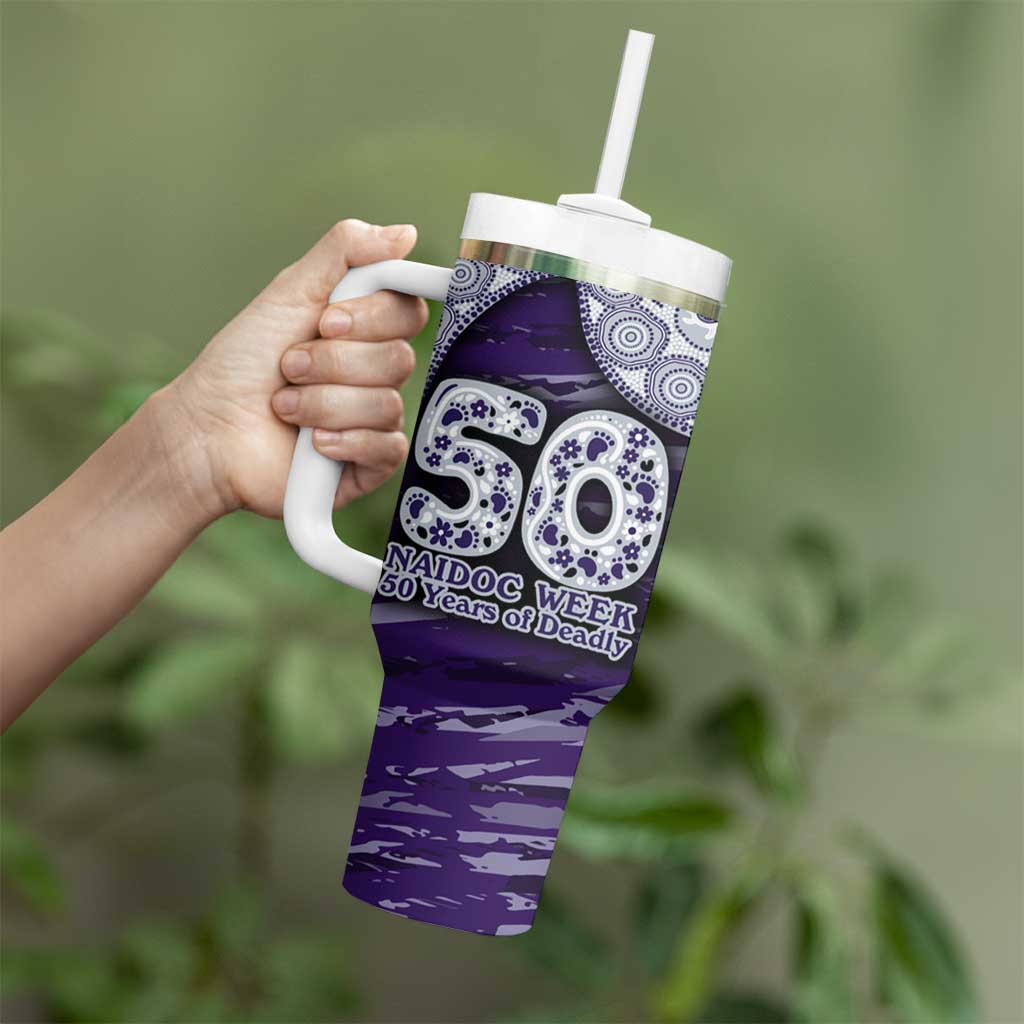 Fremantle Dockers NAIDOC Week 2026 Tumbler With Handle Australian Aboriginal Dot Art Dreamtime Pattern Style