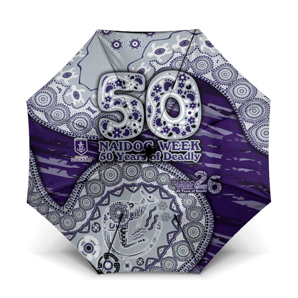 Fremantle Dockers NAIDOC Week 2026 Umbrella Australian Aboriginal Dot Art Dreamtime Pattern Style