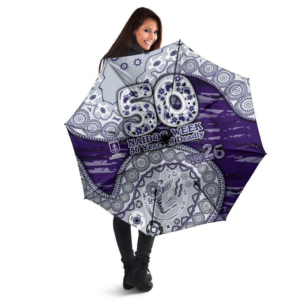Fremantle Dockers NAIDOC Week 2026 Umbrella Australian Aboriginal Dot Art Dreamtime Pattern Style
