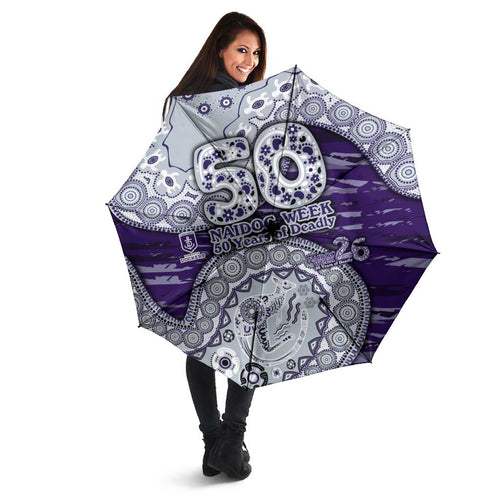 Fremantle Dockers NAIDOC Week 2026 Umbrella Australian Aboriginal Dot Art Dreamtime Pattern Style