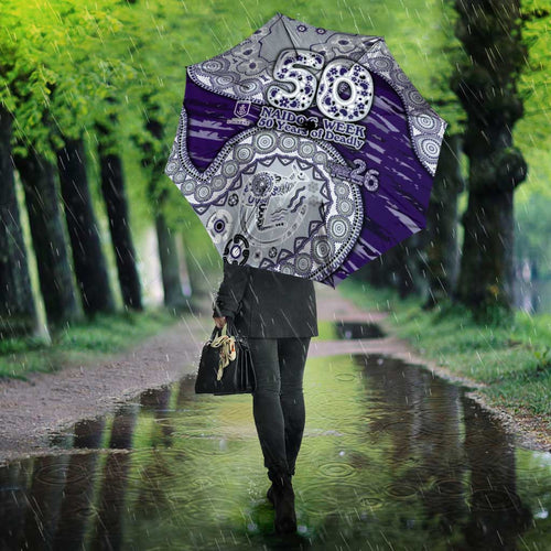 Fremantle Dockers NAIDOC Week 2026 Umbrella Australian Aboriginal Dot Art Dreamtime Pattern Style