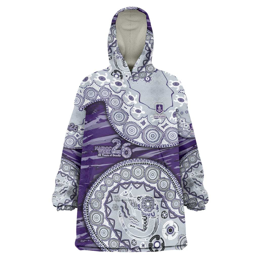 Fremantle Dockers NAIDOC Week 2026 Wearable Blanket Hoodie Australian Aboriginal Dot Art Dreamtime Pattern Style