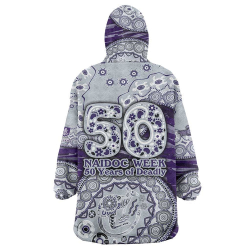 Fremantle Dockers NAIDOC Week 2026 Wearable Blanket Hoodie Australian Aboriginal Dot Art Dreamtime Pattern Style