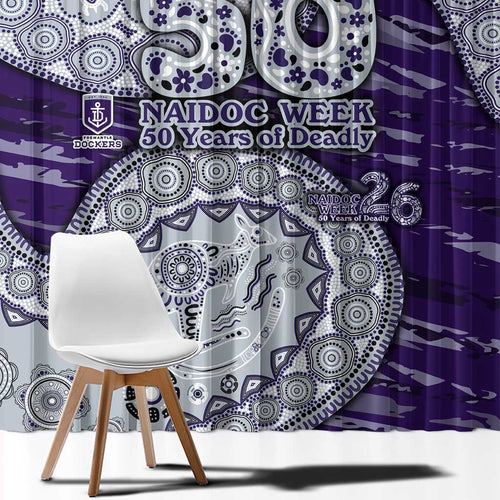 Fremantle Dockers NAIDOC Week 2026 Window Curtain Australian Aboriginal Dot Art Dreamtime Pattern Style