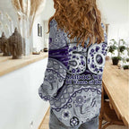 Fremantle Dockers NAIDOC Week 2026 Women Casual Shirt Australian Aboriginal Dot Art Dreamtime Pattern Style