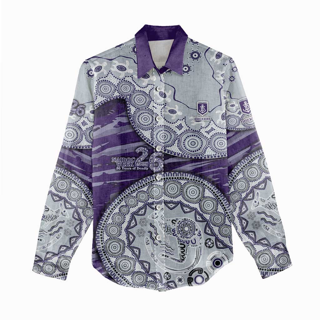 Fremantle Dockers NAIDOC Week 2026 Women Casual Shirt Australian Aboriginal Dot Art Dreamtime Pattern Style