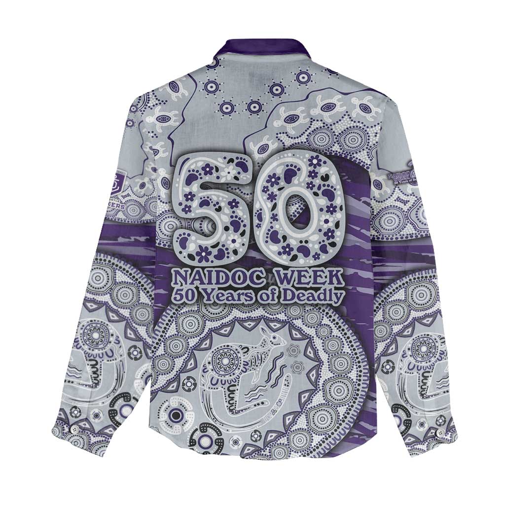 Fremantle Dockers NAIDOC Week 2026 Women Casual Shirt Australian Aboriginal Dot Art Dreamtime Pattern Style