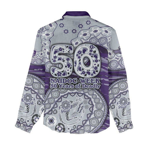 Fremantle Dockers NAIDOC Week 2026 Women Casual Shirt Australian Aboriginal Dot Art Dreamtime Pattern Style