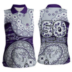 Fremantle Dockers NAIDOC Week 2026 Women Sleeveless Polo Shirt Australian Aboriginal Dot Art Dreamtime Pattern Style