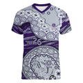 Fremantle Dockers NAIDOC Week 2026 Women V-Neck T-Shirt Australian Aboriginal Dot Art Dreamtime Pattern Style
