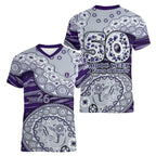 Fremantle Dockers NAIDOC Week 2026 Women V-Neck T-Shirt Australian Aboriginal Dot Art Dreamtime Pattern Style