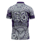 Fremantle Dockers NAIDOC Week 2026 Zipper Polo Shirt Australian Aboriginal Dot Art Dreamtime Pattern Style