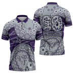Fremantle Dockers NAIDOC Week 2026 Zipper Polo Shirt Australian Aboriginal Dot Art Dreamtime Pattern Style