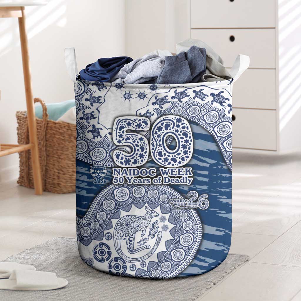 Geelong Cats NAIDOC Week 2026 Laundry Basket Australian Aboriginal Dot Art Dreamtime Pattern Style