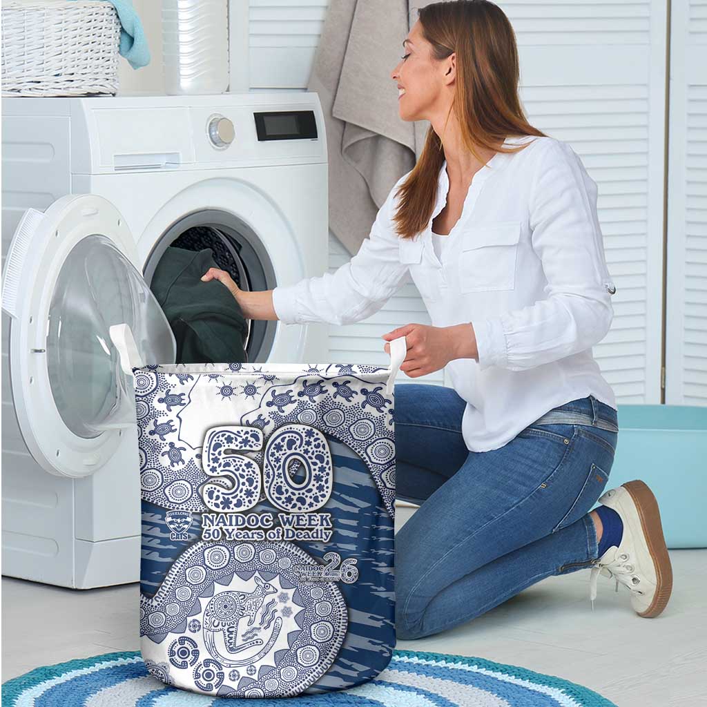 Geelong Cats NAIDOC Week 2026 Laundry Basket Australian Aboriginal Dot Art Dreamtime Pattern Style