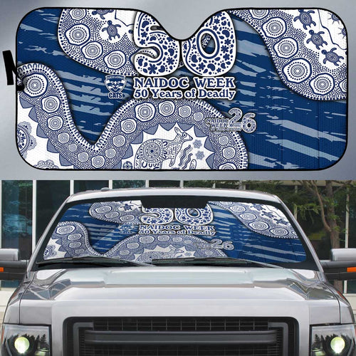 Geelong Cats NAIDOC Week 2026 Auto Sun Shade Australian Aboriginal Dot Art Dreamtime Pattern Style