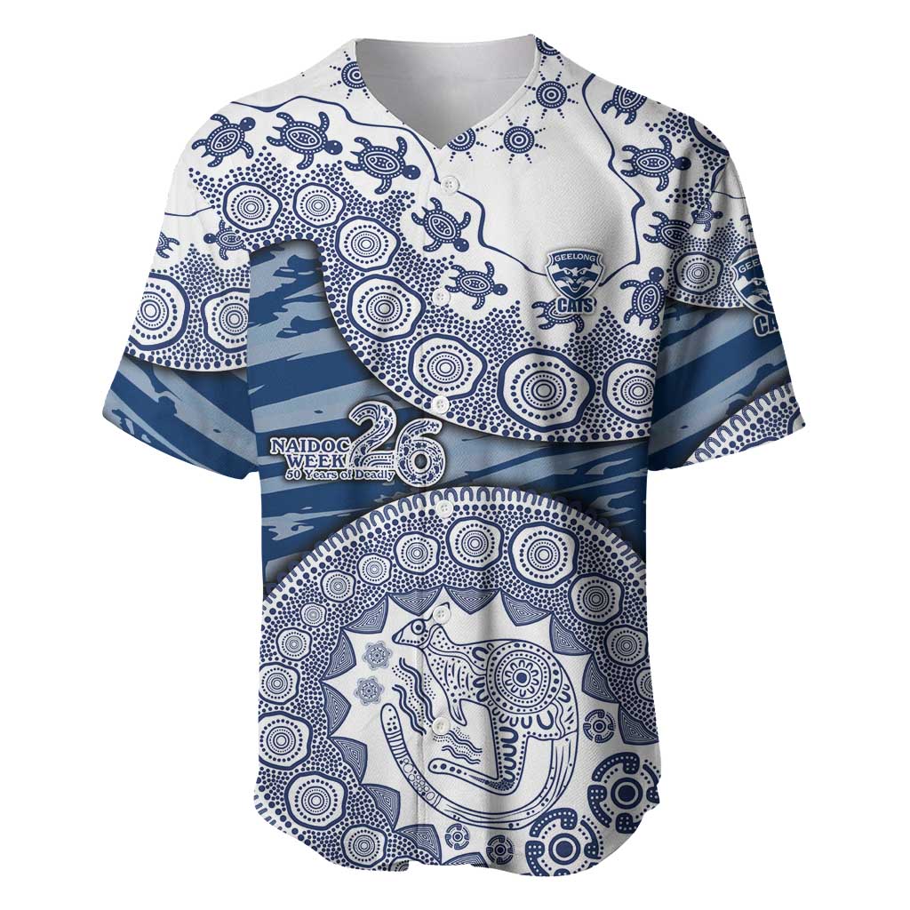 Geelong Cats NAIDOC Week 2026 Baseball Jersey Australian Aboriginal Dot Art Dreamtime Pattern Style
