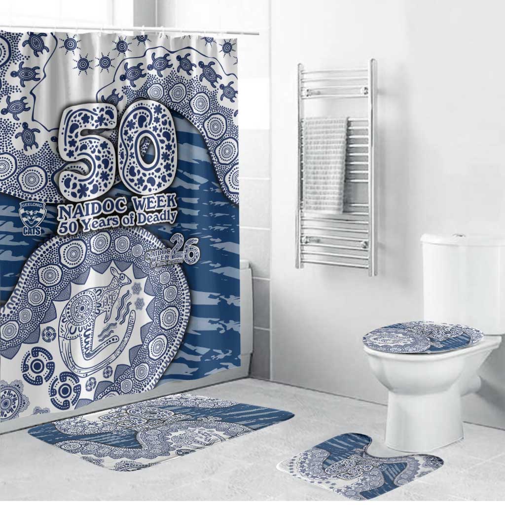 Geelong Cats NAIDOC Week 2026 Bathroom Set Australian Aboriginal Dot Art Dreamtime Pattern Style